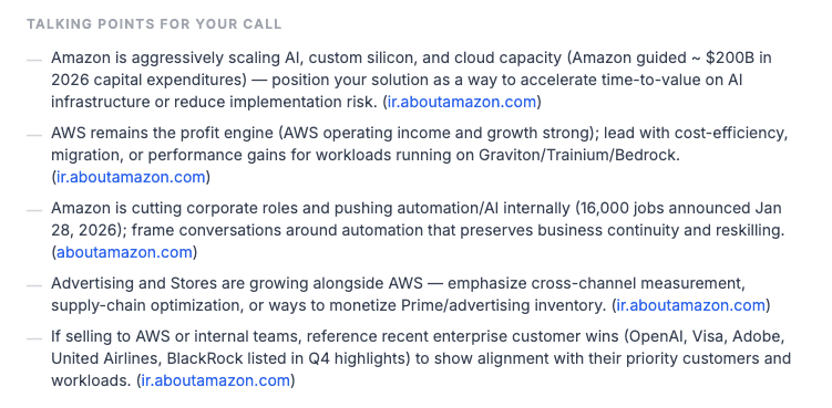 Prospect research platform screenshot